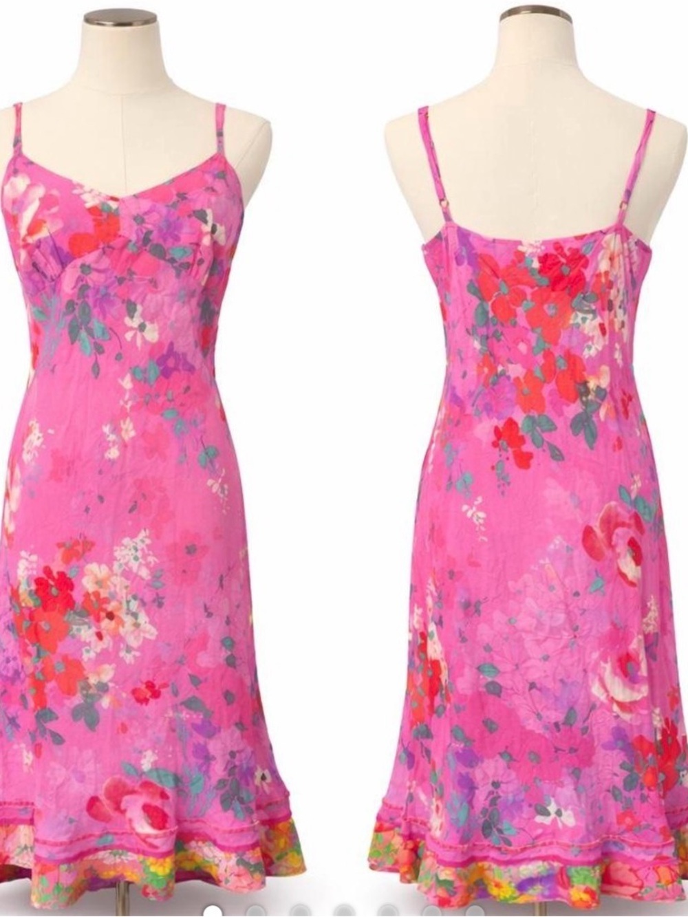 Jams World Vintage 90’S Hawaiian Inspired Brand Vibrant Pink Purple Floral Dress